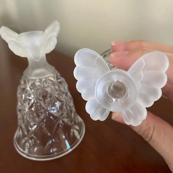 Pair of Crystal Butterfly Hofbauer Germany Frosted 5” Mini Candle Holders - Picture 8 of 9